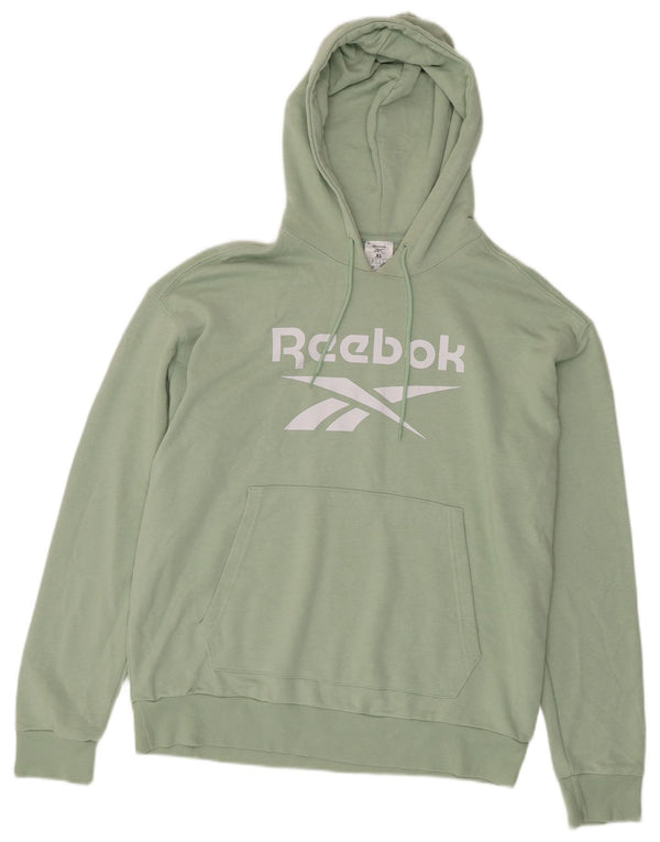 Reebok Pull à capuche surdimensionné graphique pour femme UK 20/22 XL Vert Coton