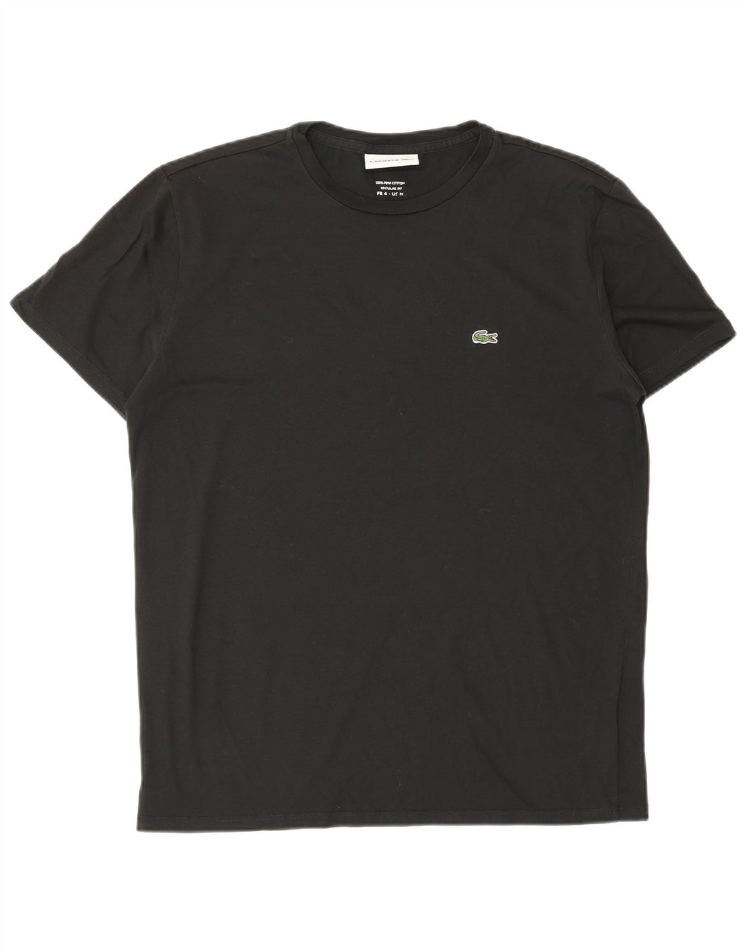 Lacoste T-shirt coupe régulière pour hommes, taille 4, coton noir moyen