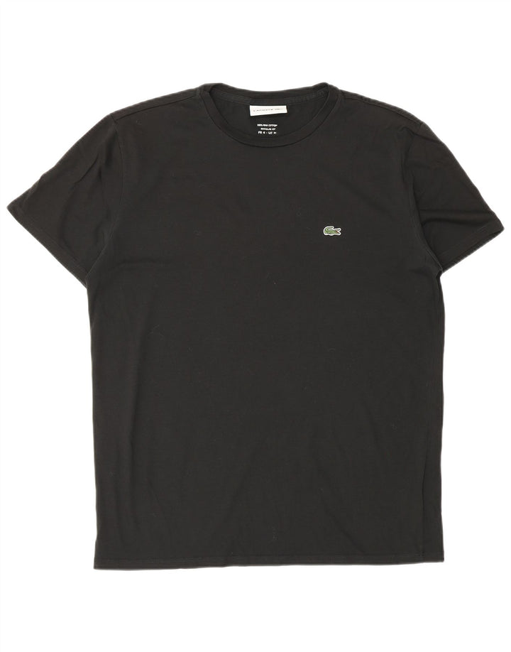 Lacoste T-shirt coupe régulière pour hommes, taille 4, coton noir moyen