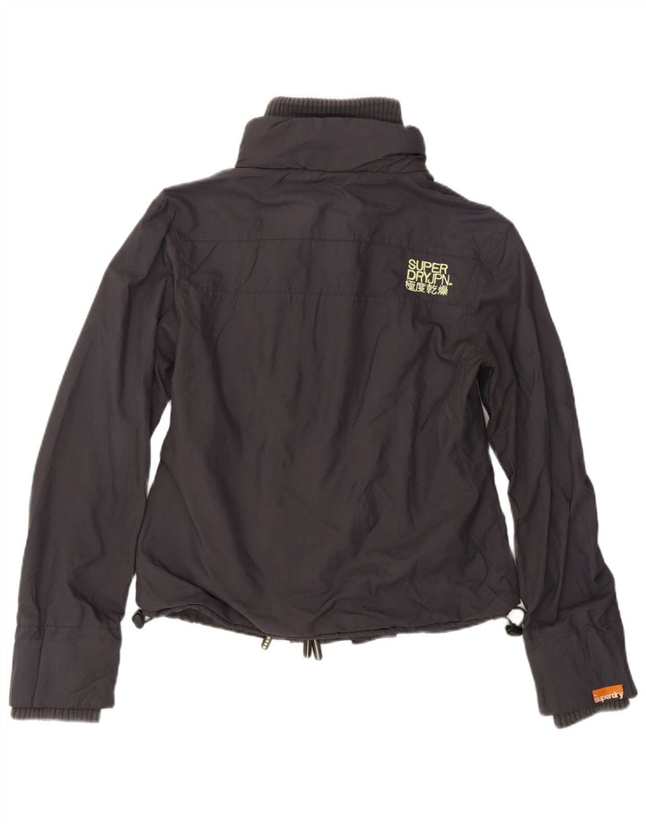 SUPERDRY Veste coupe-vent pour femme UK 16 Large Gris Nylon
