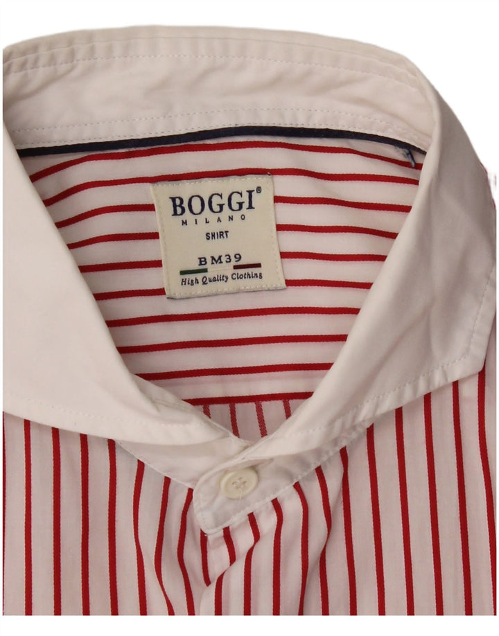 BOGGI Chemise homme 2XL Rouge à fines rayures
