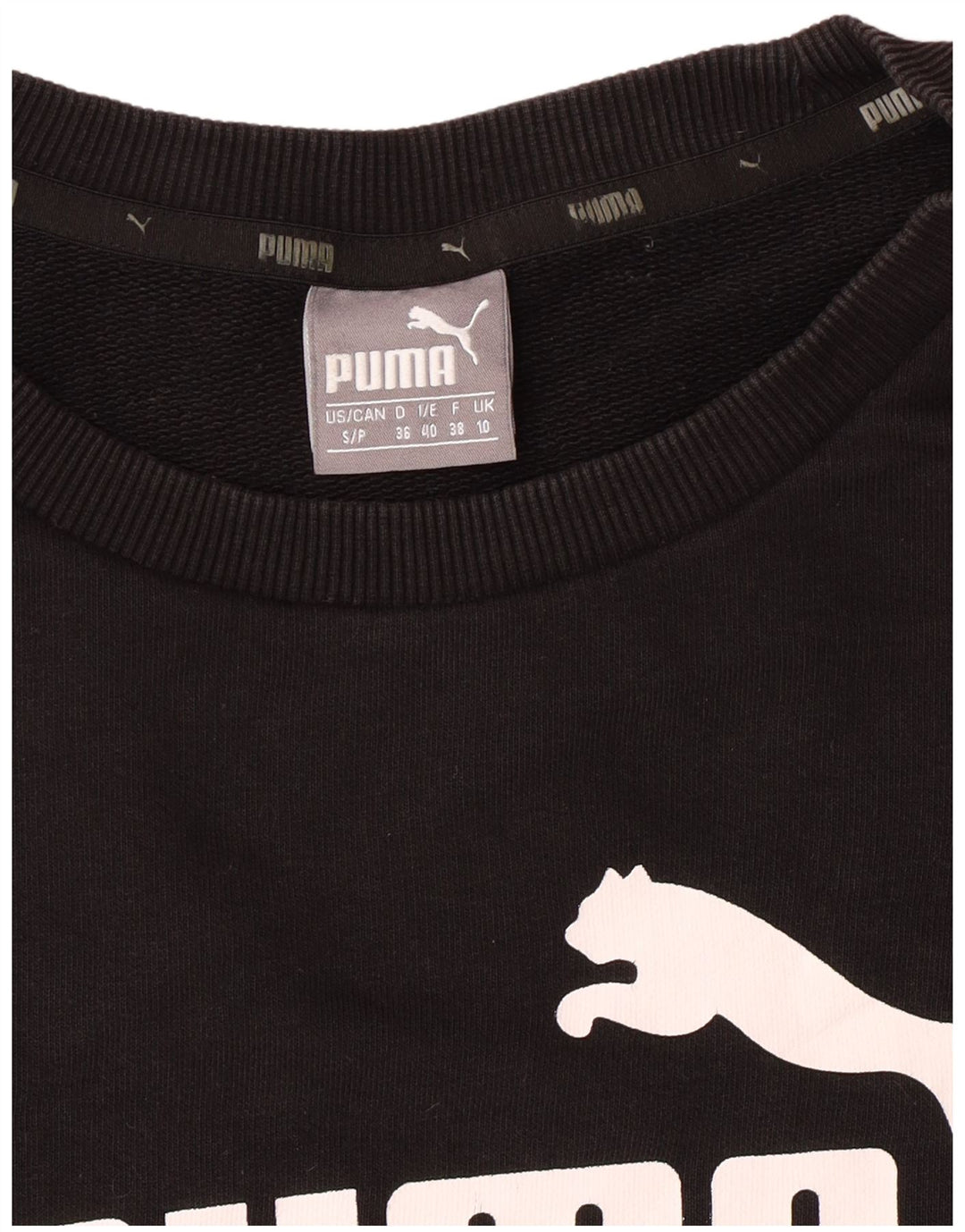 PUMA Sweat-shirt graphique surdimensionné pour femme UK 10 Petit Noir