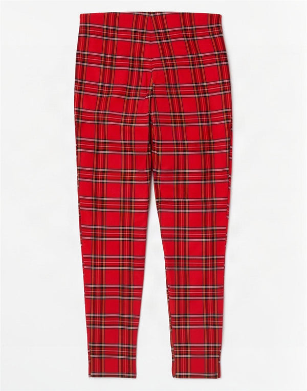 Zara Pantalon court skinny pour femme Medium W28 L26 Rouge à carreaux