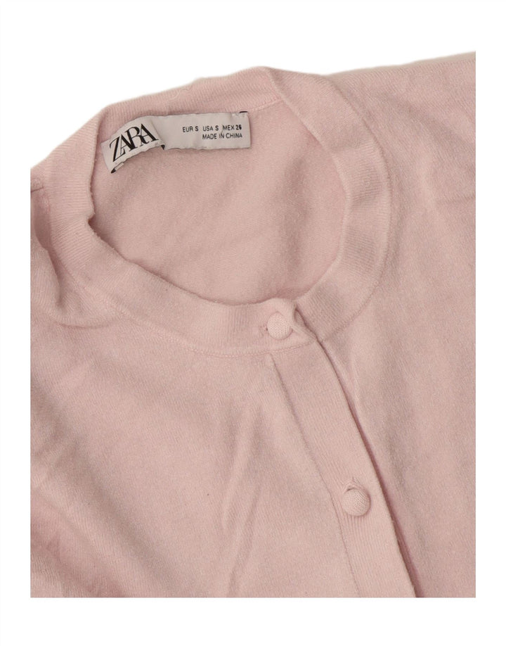 Zara Cardigan Femme Pull UK 10 Petit Rose
