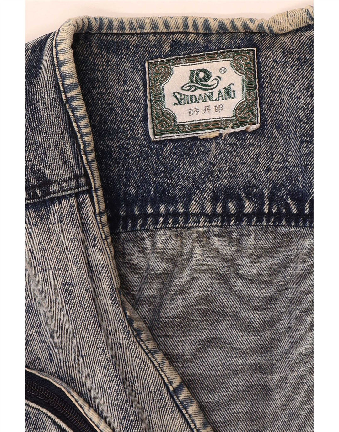 vintage Mens Denim Gilet UK 40 Grand Bleu