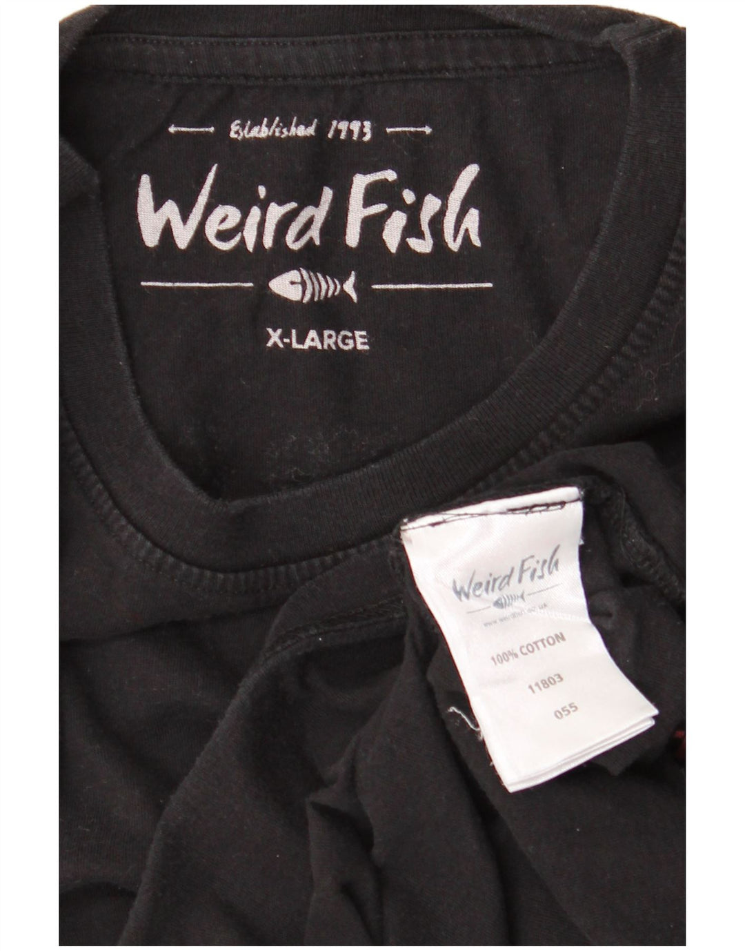 WEIRD FISH T-Shirt graphique homme haut XL coton noir