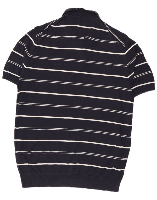 MARKS & SPENCER Mens Autograph Polo Neck Jumper Sweater Large Navy Blue