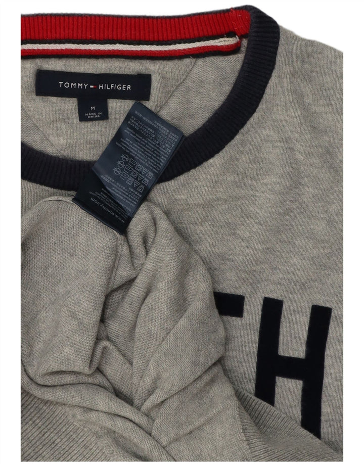 TOMMY HILFIGER Pull Col Ras du Cou Homme Gris Moyen Colourblock