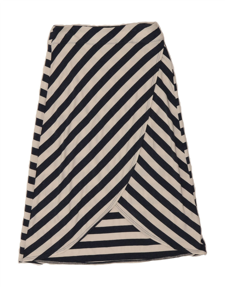 ATHLETA Womens Maxi Skirt Small W32 Navy Blue Striped Rayon Vintage Athleta and Second-Hand Athleta from Messina Hembry 