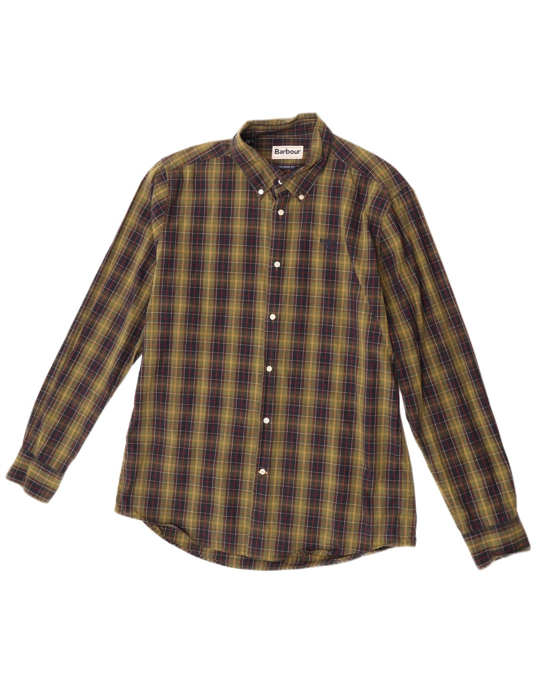 Barbour Chemise coupe ajustée pour hommes en coton à carreaux kaki grand