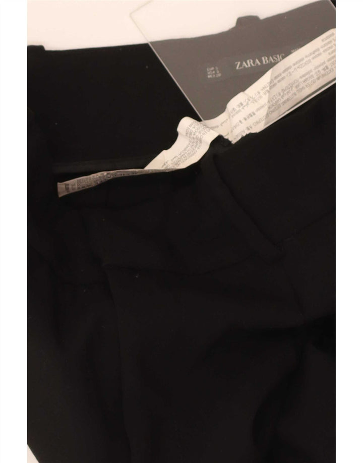 Zara Pantalon De Costume Pegged Femme Petit W26 L27 Noir Polyester