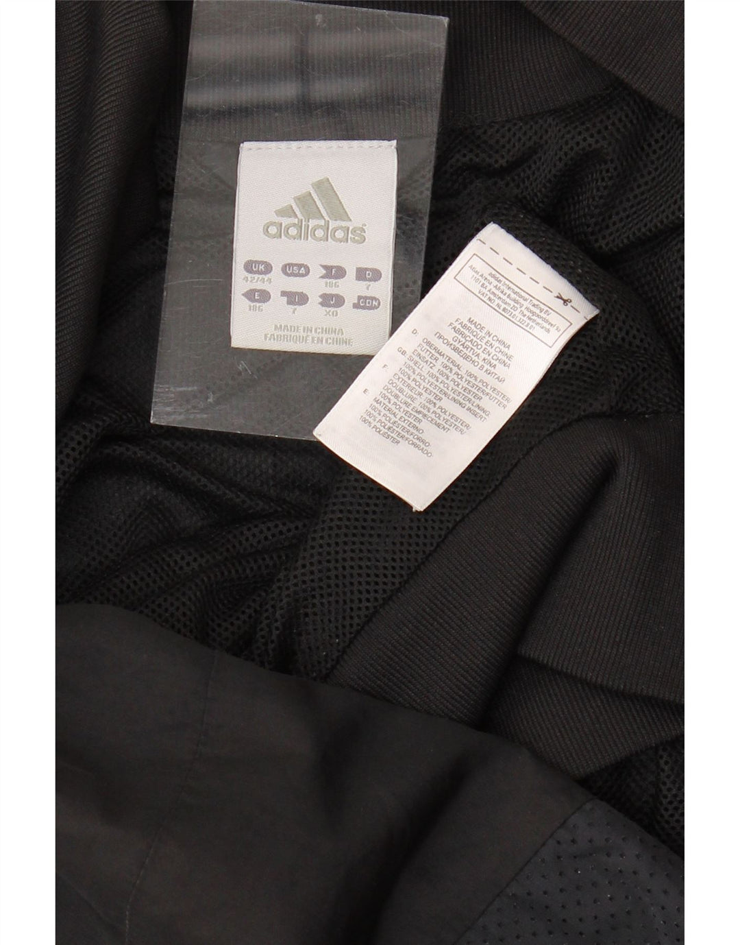 ADIDAS Veste de survêtement pour homme UK 42/44 Large Noir Polyester