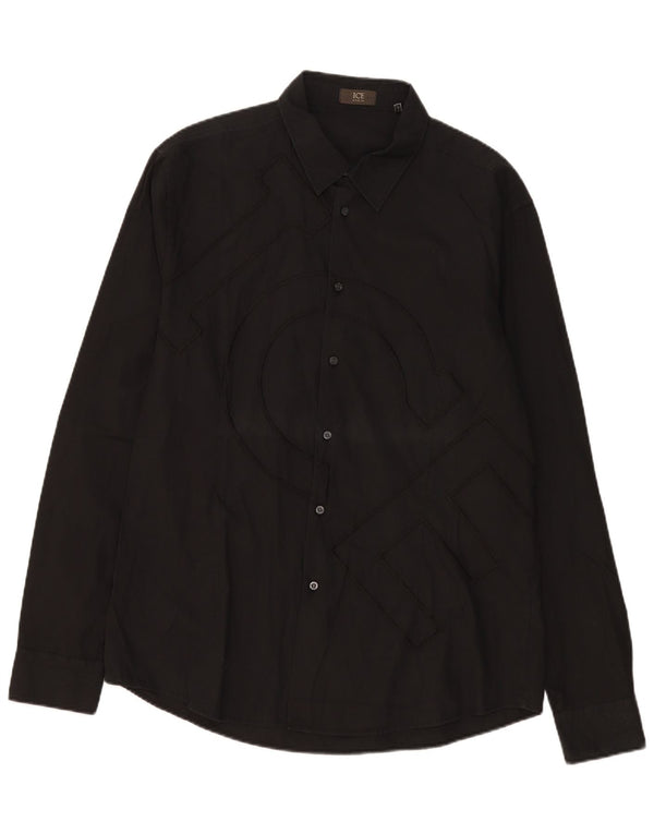 Iceberg Chemise graphique homme 4XL coton noir
