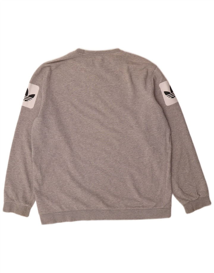 ADIDAS Sweat-shirt graphique pour hommes, grand coton gris