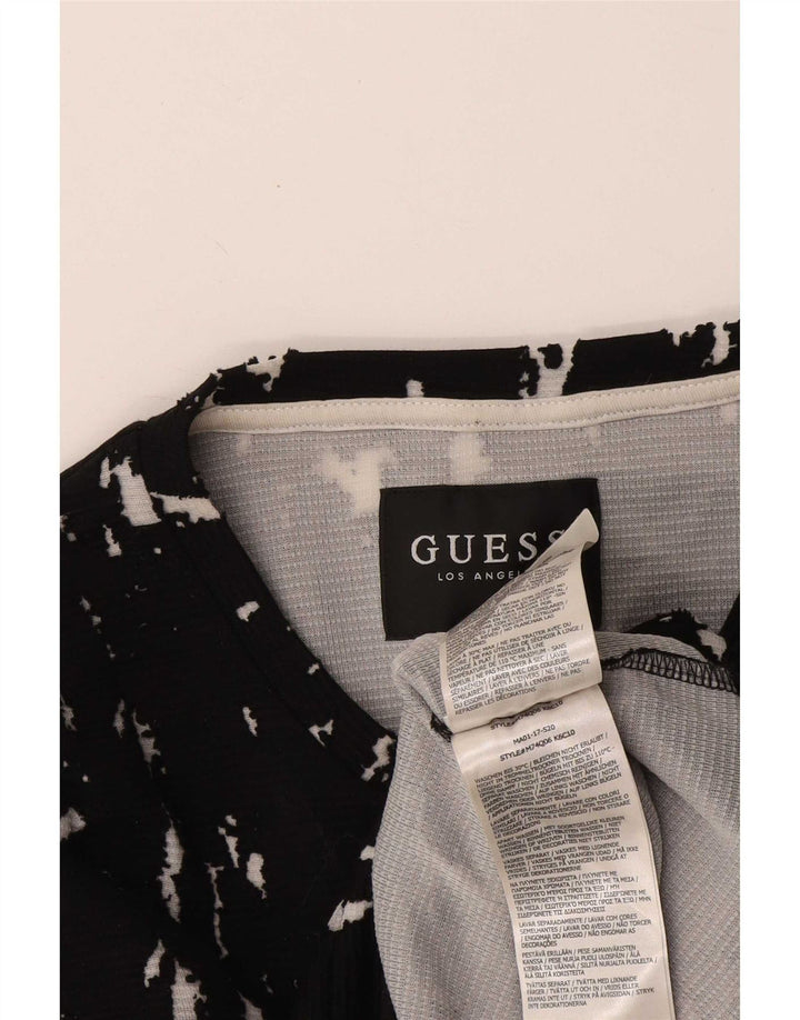 Guess Sweat-shirt à motif abstrait pour hommes, petit coton noir