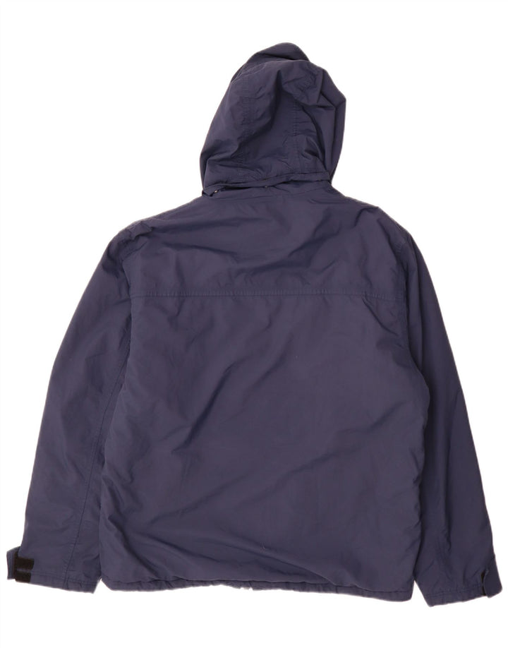 Asics Veste coupe-vent à capuche pour homme UK 38 Bleu marine moyen Polyamide