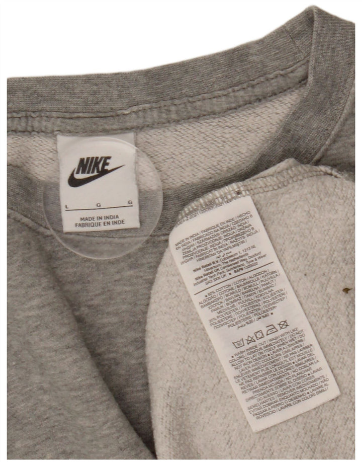 NIKE Sweat-shirt surdimensionné pour femme UK 16 Grand coton moucheté gris