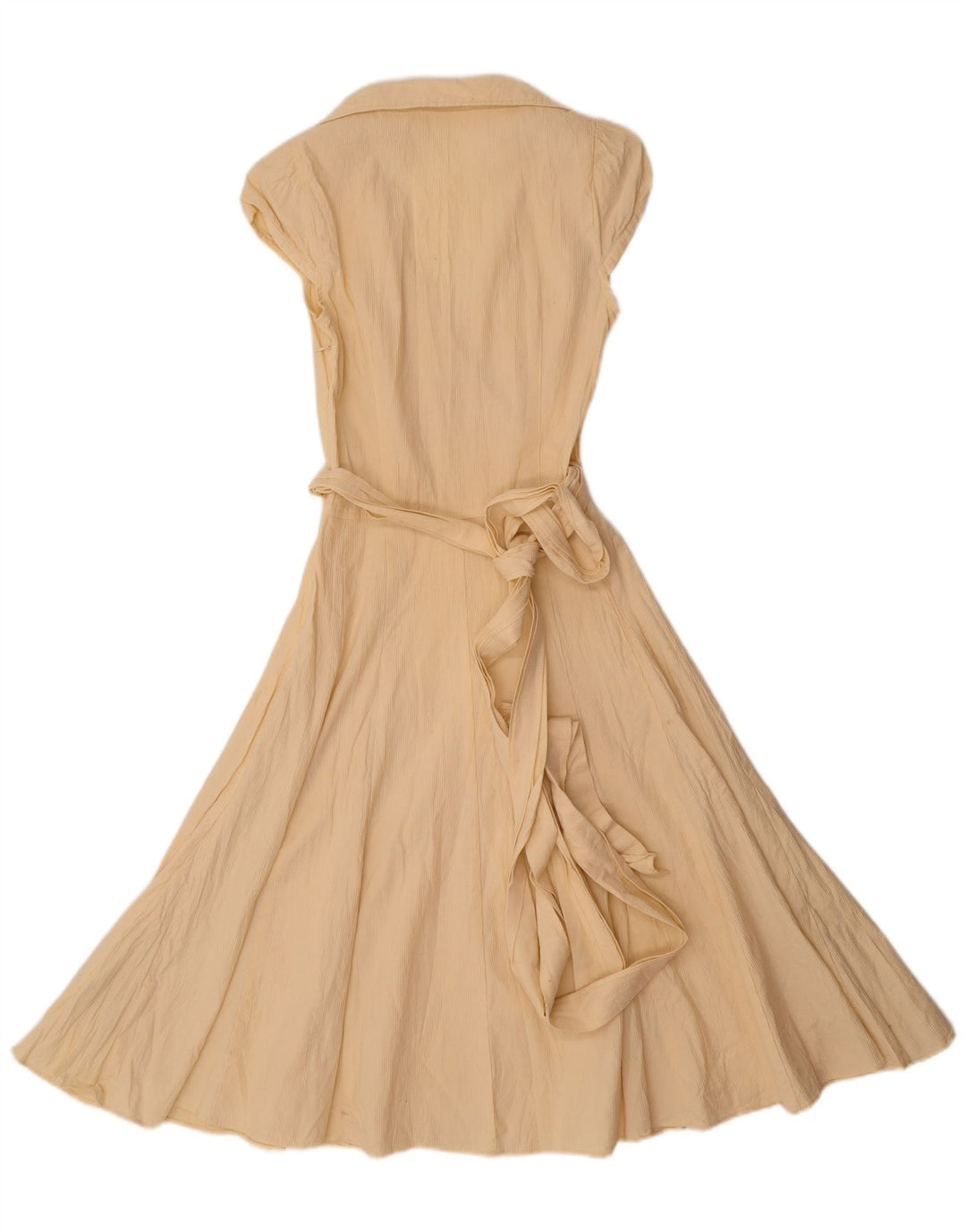 Zara Robe trapèze pour femme UK 12 en coton jaune moyen