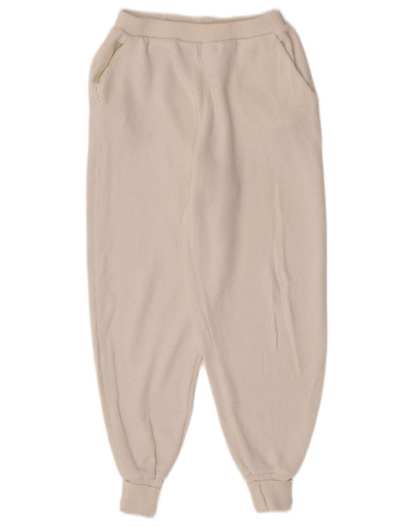 Zara Pantalon de survêtement coupe ample pour femme UK 8 Small Off White