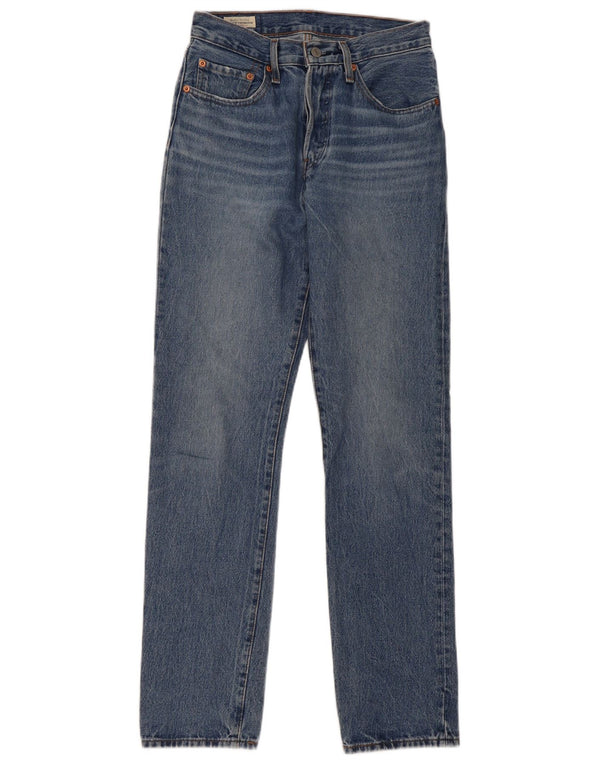 Levi's Womens 501 Straight Jeans W26 L32 Blue Cotton