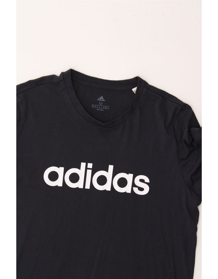 ADIDAS Mens Graphic T-Shirt Top Medium Navy Blue Cotton Vintage Adidas and Second-Hand Adidas from Messina Hembry 