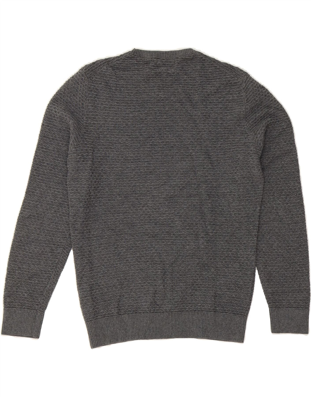 MASSIMO DUTTI Womens Crew Neck Jumper Sweater UK 12 Medium Grey Cotton Vintage Massimo Dutti and Second-Hand Massimo Dutti from Messina Hembry 