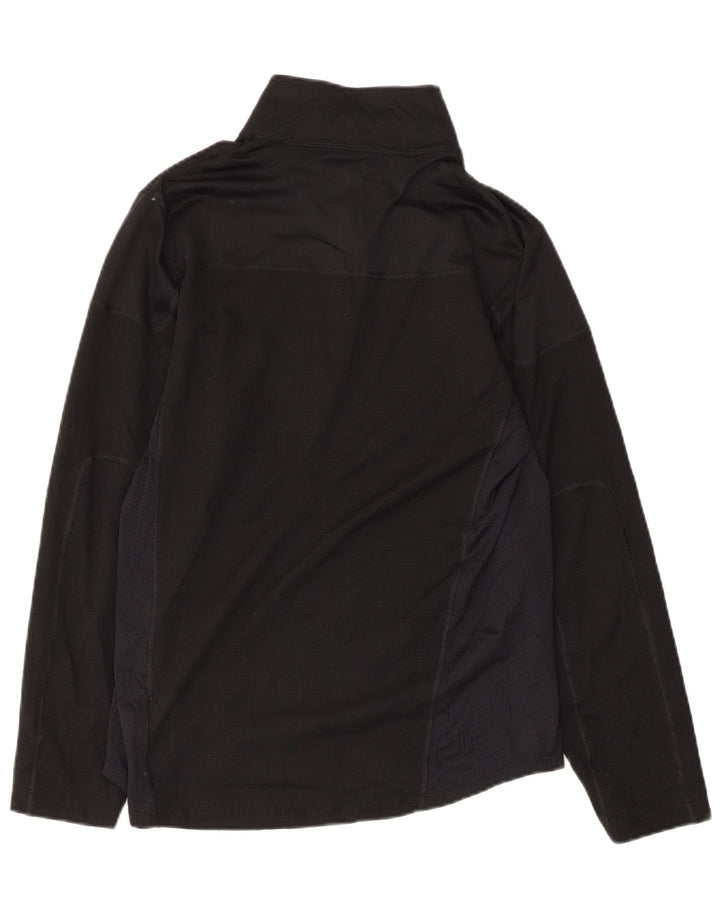 EDDIE BAUER Haut de survêtement à col zippé pour femme UK 10 Small Noir