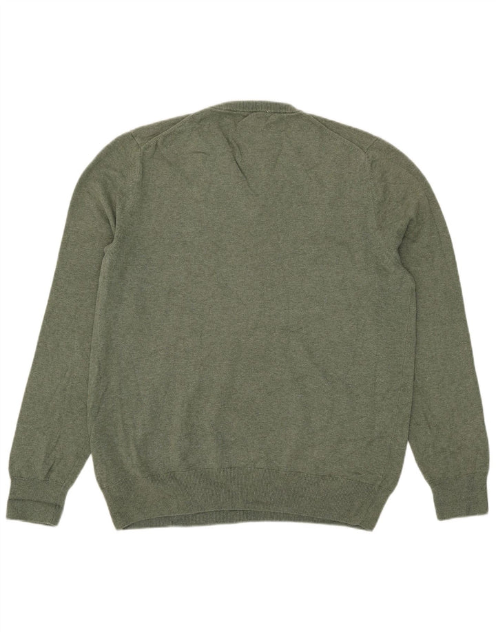 Marks & Spencer Pull col V pour homme en coton vert Taille L
