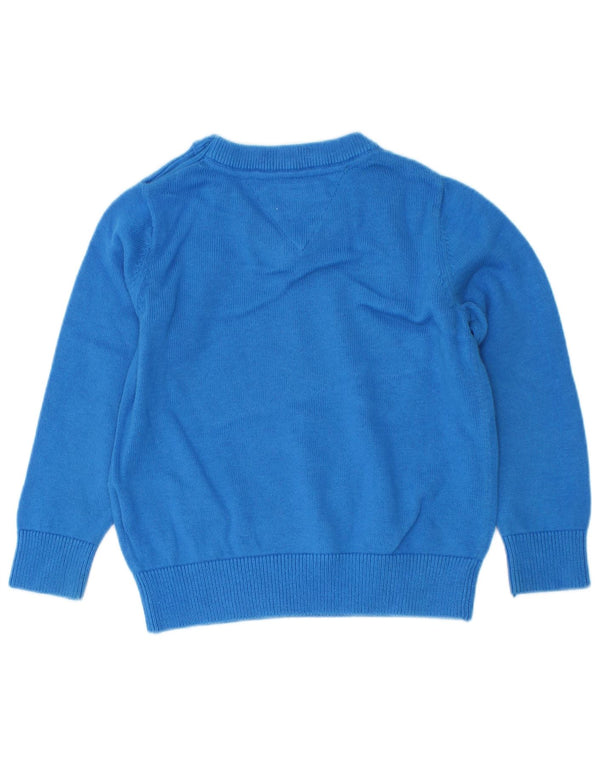 Tommy Hilfiger Baby Boys V-Neck Jumper Sweater 9-12 Months Blue Cotton