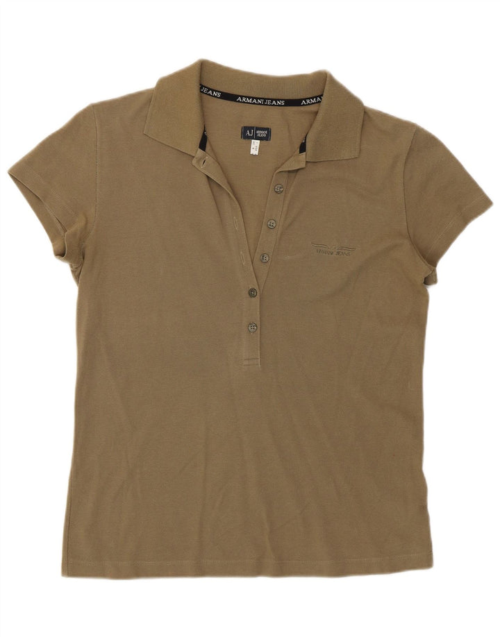 Armani Polo Femme UK 12 Coton Kaki Moyen