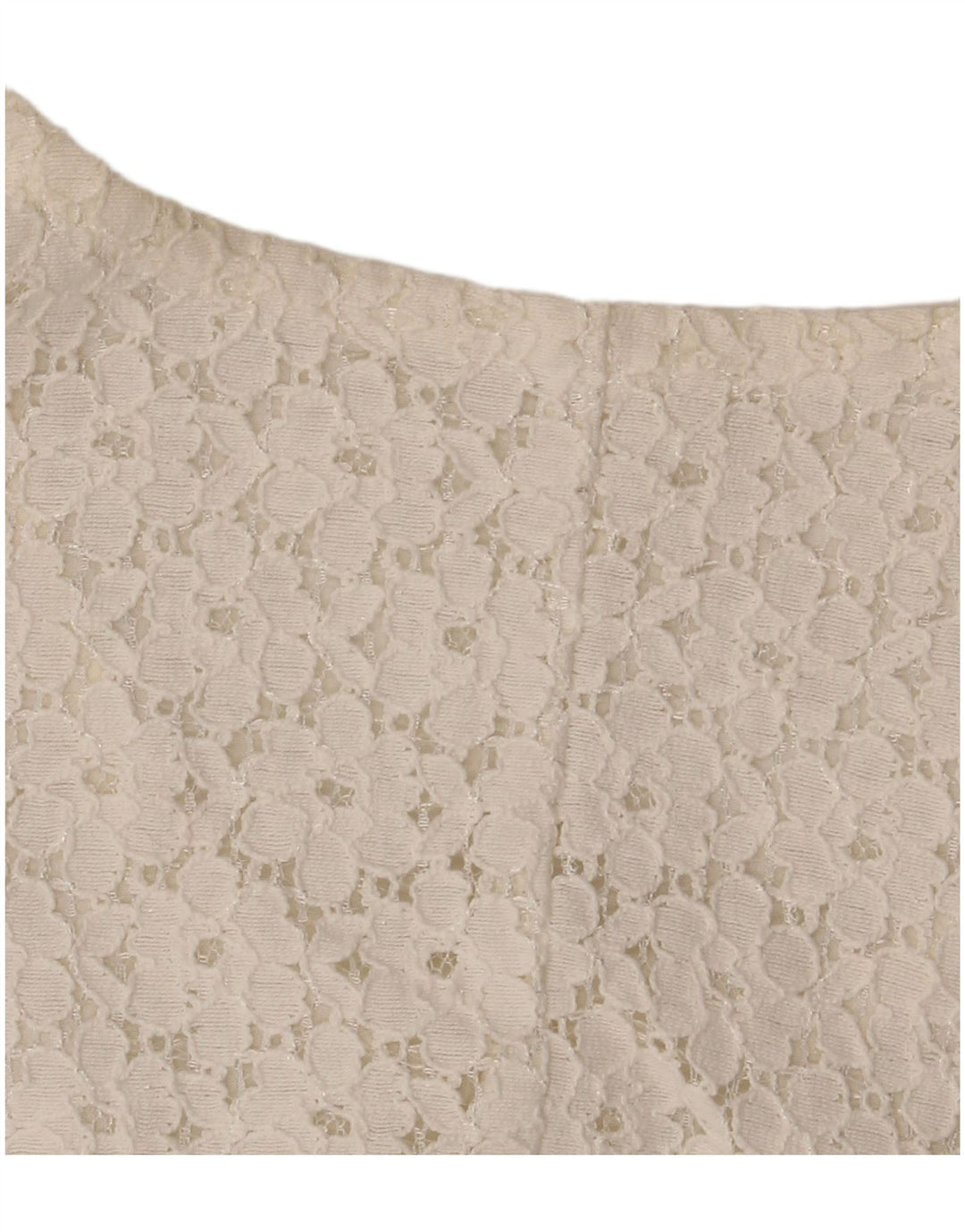 VINTAGE Femme Crop Chemise À Manches Courtes Blouse IT 46 Grand Blanc Cassé Floral