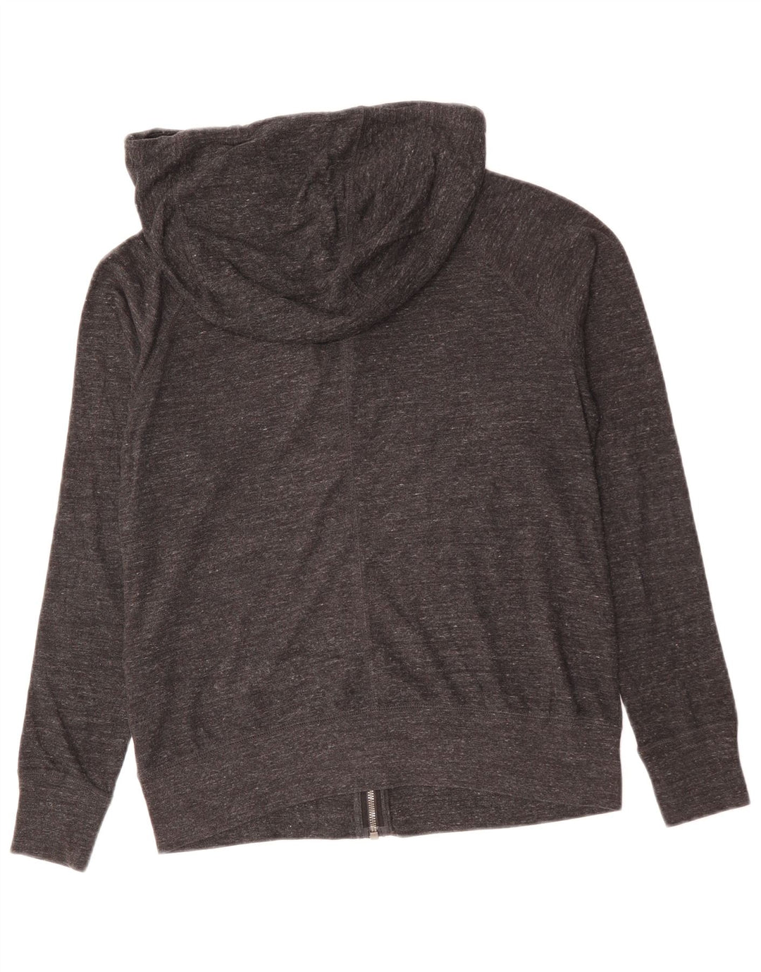 Nike Pull à capuche zippé pour femme UK 14 Coton moucheté gris moyen