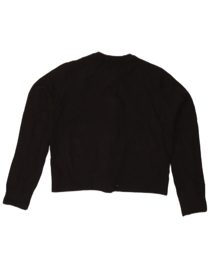 Zara Womens Crop Cardigan Pull UK 10 Petit Noir