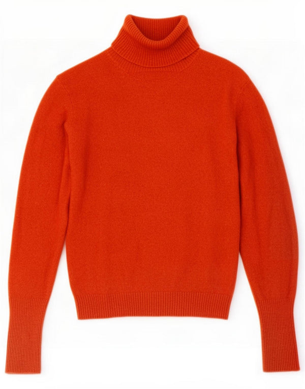 Max Mara Womens Weekend Crop Roll Neck Jumper Sweater UK 10 Small Orange