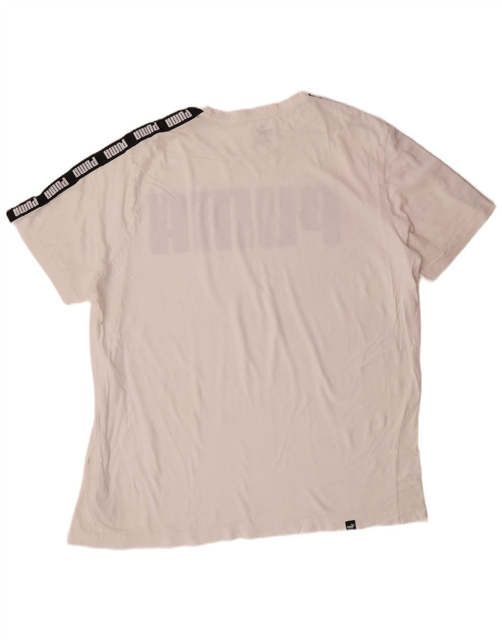 PUMA T-shirt graphique pour hommes 2XL Blanc Coton