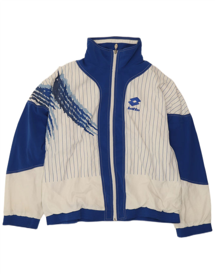 LOTTO Veste de survêtement graphique pour homme UK 42/44 XL Blanc Colourblock