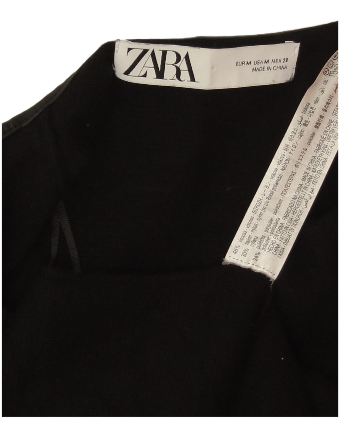 Zara Womens Open Pardessus UK 12 Moyen Noir Viscose