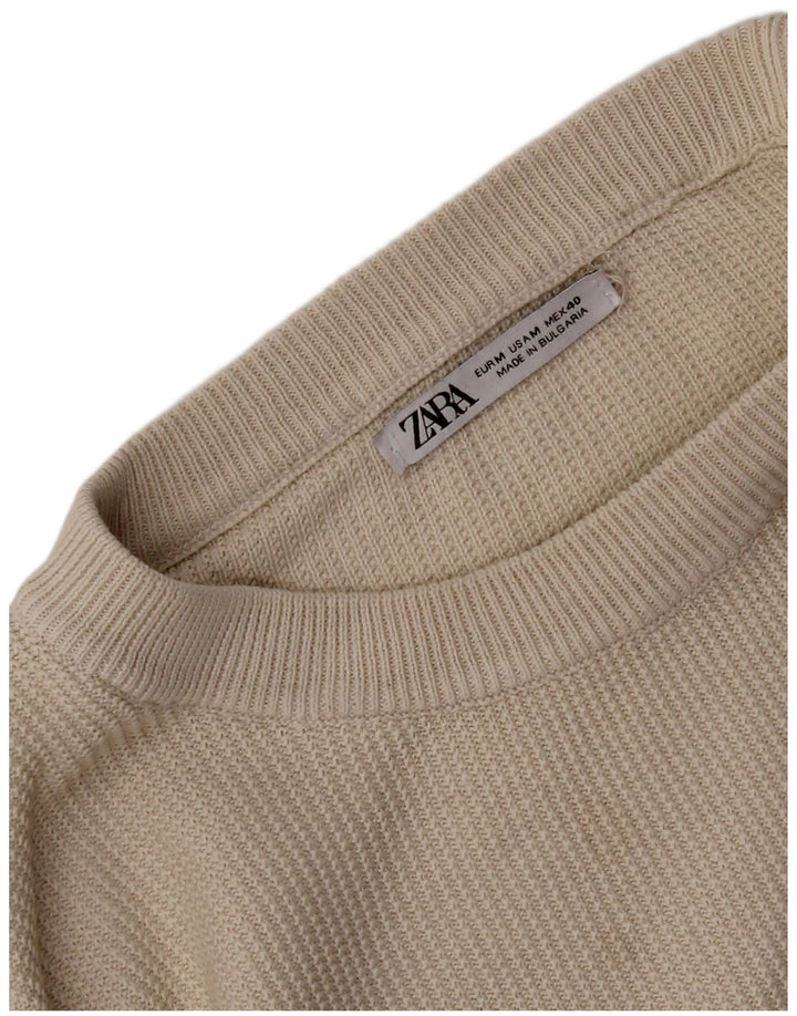 Zara Pull Col Rond Homme Beige Moyen