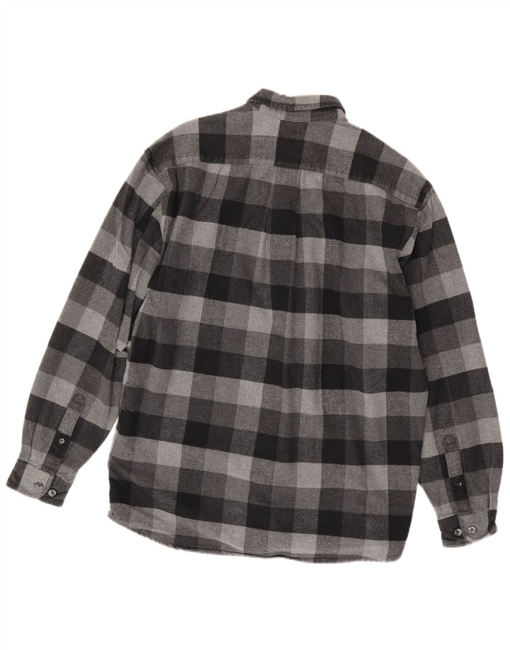 Eddie Bauer Chemise en flanelle pour homme en coton vichy gris moyen