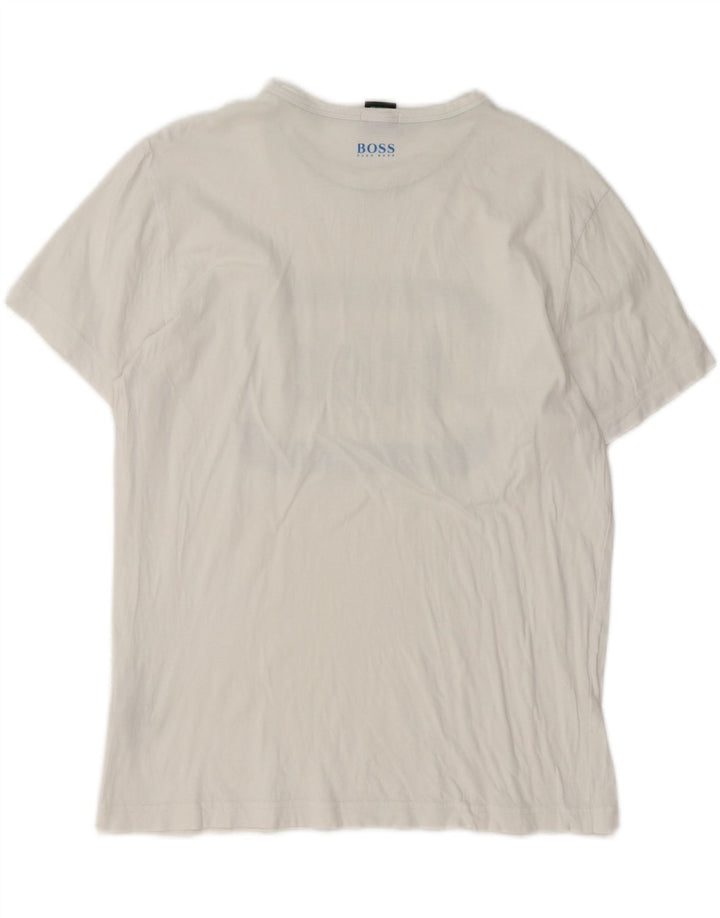Hugo Boss T-shirt Regular Fit graphique en coton blanc moyen |