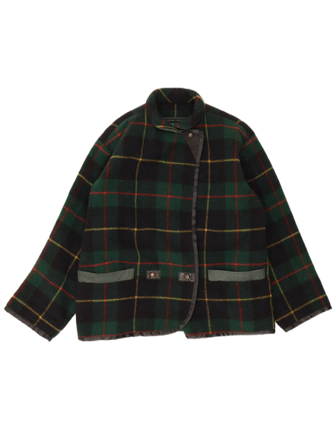 Penny Black Veste blazer coupe ample pour femme IT 40 en laine à petits carreaux verts