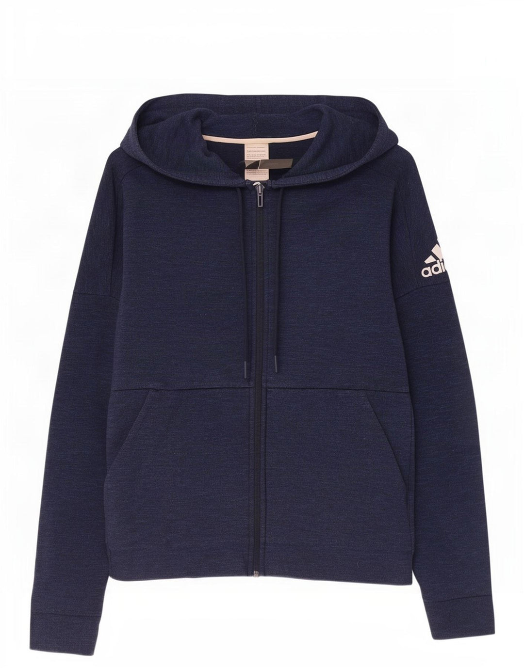 Adidas Pull à capuche zippé pour homme en coton bleu marine moyen