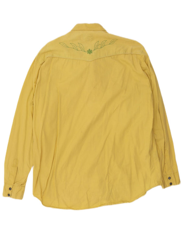 Fiorucci Chemise Velours Côtelé Homme Jaune Moyen Coton Floral