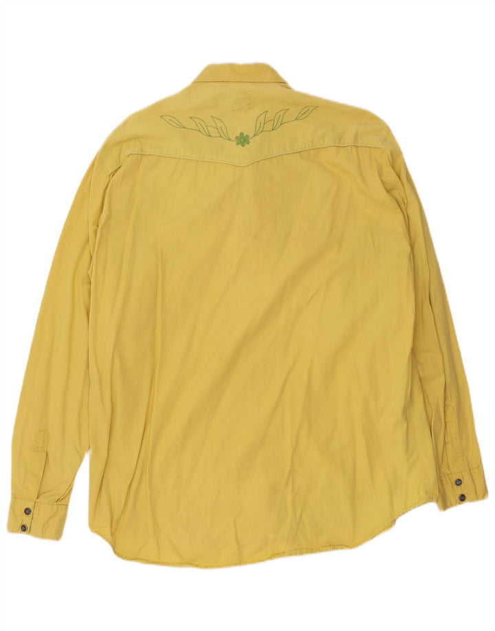 Fiorucci Chemise Velours Côtelé Homme Jaune Moyen Coton Floral