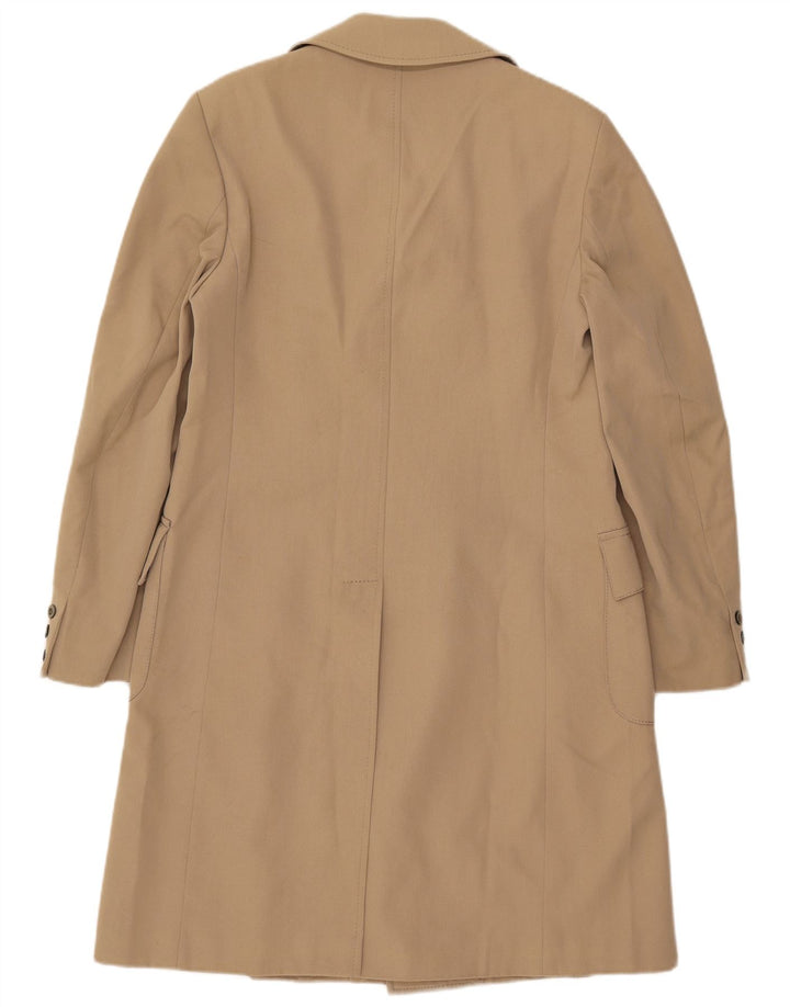 vintage Mens Double Breasted Coat UK 36 Petit Beige