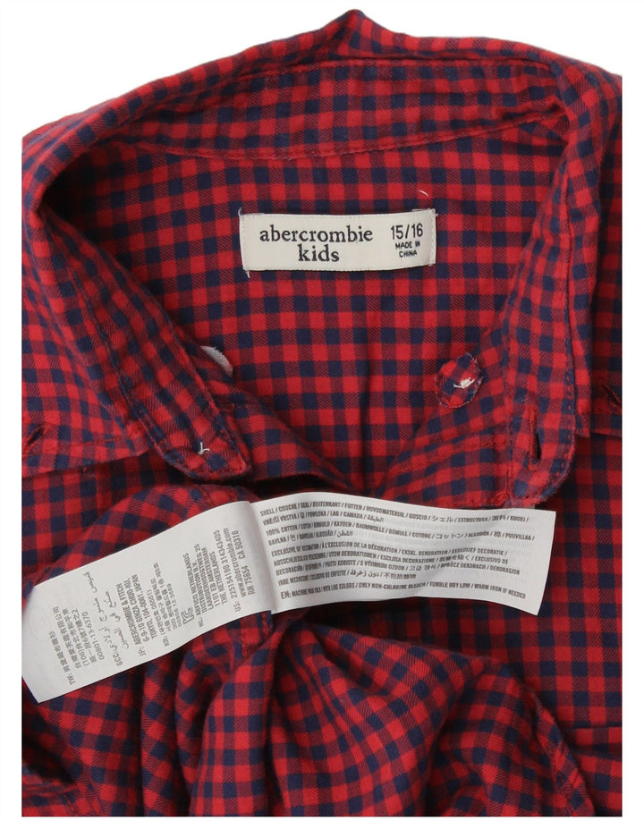 Abercrombie & Fitch Chemise Garçon 15-16 ans Rouge Vichy Coton