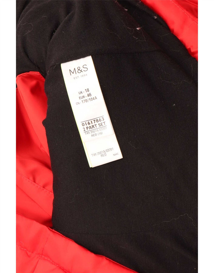 Marks & Spencer Gilet rembourré à capuche pour femme UK 18 XL Rouge Polyester