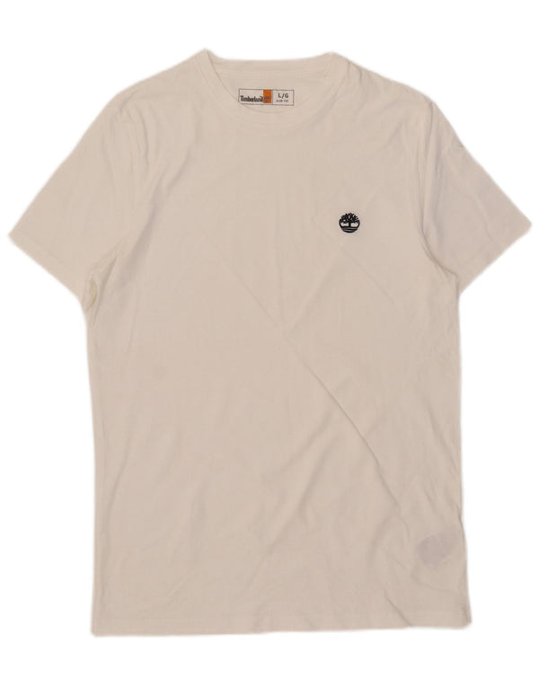 Timberland T-shirt slim fit pour hommes, grand coton blanc