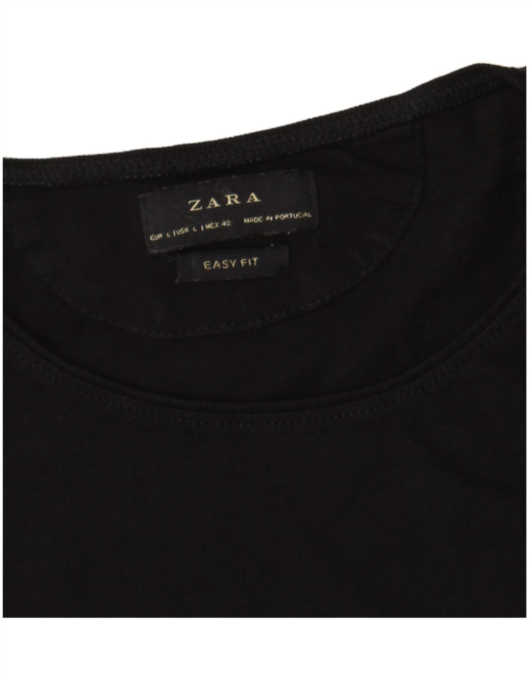 ZARA Mens Easy Fit T-Shirt Top Grand Noir