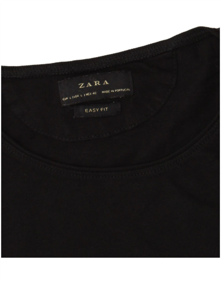 ZARA Mens Easy Fit T-Shirt Top Grand Noir